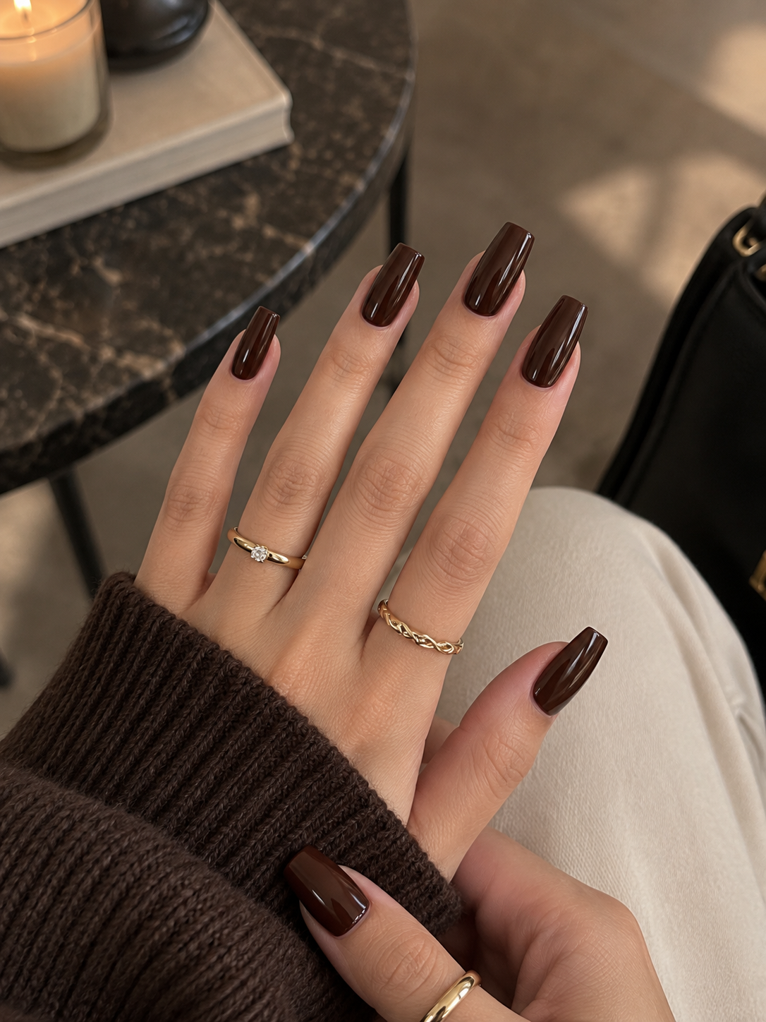 Pure Cocoa – Press-On Nails Chocolat Glossy