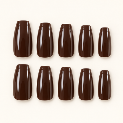 Pure Cocoa – Press-On Nails Chocolat Glossy