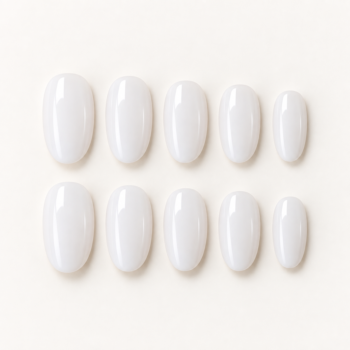 Milky Glow – Press-On Nails Blanc Laiteux Glossy