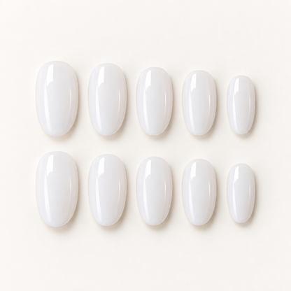 Milky Glow – Press-On Nails Blanc Laiteux Glossy